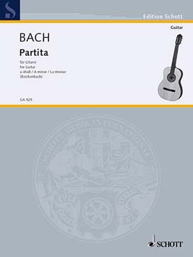 Illustration de Partita BWV 1013 en la m pour flûte seule, tr. pour guitare