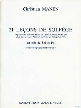 Illustration de 21 Leçons de solfège en clé de sol et fa a/a (imposées au CNSM, ENM et Bellan)