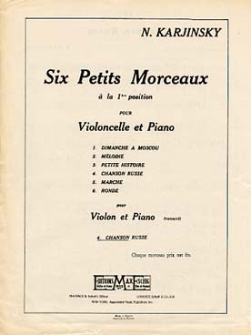 Illustration de 6 Petits morceaux à la 1re position - N° 4 : chanson russe