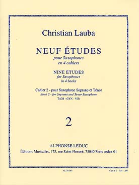 Illustration de 9 Études - Vol. 2 : saxophone soprano et ténor