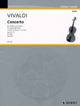 Illustration de Concerto op. 3 "L'Estro armonico" N° 6 RV 356 en la m - éd. Schott Mainz ED 900