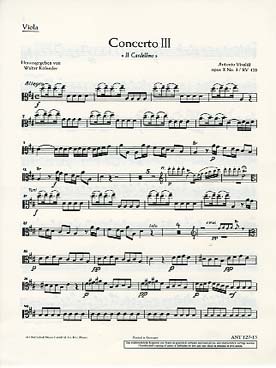 Illustration de Concerto op. 10/3 RV 428 en ré M "Il Cardellino" pour flûte, orchestre à cordes et basse continue - Alto