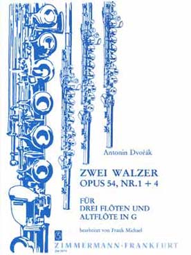 Illustration de 2 Valses pour 4 flûtes (dont une en sol) op. 54