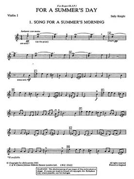 Illustration de PLAYSTRINGS : musique pour orchestre de jeunes instrumentistes à cordes Facile 11 : KNIGHT For a summer's day - Conducteur