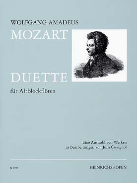 Illustration mozart duos pour flute a bec alto