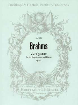 Illustration brahms quartette (4) op. 92 4 voix condu