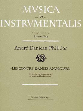 Illustration de Vol. 39 : les Contre danses anglaises pour flûte à bec (ou hautbois, ou violon ou flûte) et basse continue (ou basson, ou violoncelle, ou contrebasse)