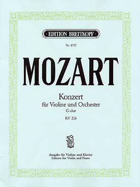 Illustration de Concerto N° 3 K 216 en sol M - éd. Breitkopf