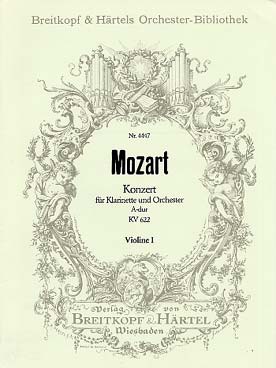 Illustration de Concerto pour clarinette en la M K 622 - Violon 1