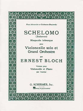 Illustration de Schelomo, rhapsodie hébraïque pour violoncelle solo et orchestre, réd. piano par l'auteur