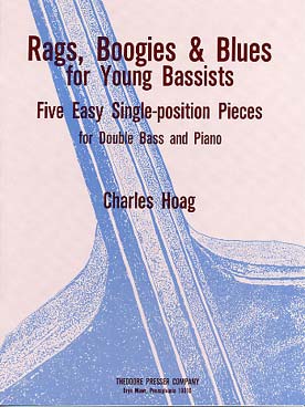Illustration de Rags, boogies and blues for young bassists : five easy single-position pieces