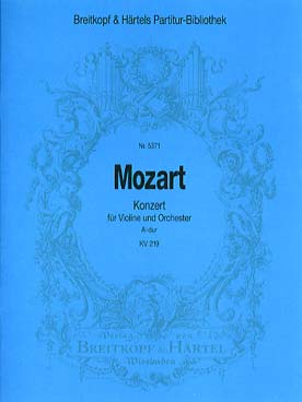 Illustration de Concerto pour violon et orchestre N° 5 en la M K 219 - Conducteur
