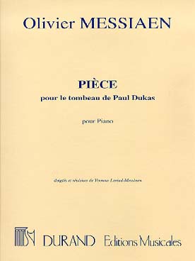Illustration de Pièce pour le tombeau de Paul Dukas (rév. Yvonne Loriod-Messiaen)