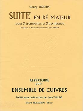 Illustration de Suite en ré M pour 3 trompettes et 3 trombones (tr. Thilde, C + P)