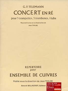 Illustration de Concerto en ré pour 3 trompettes, 3 trombones et tuba (tr. Thilde)