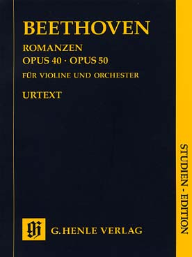 Illustration de Romances op. 40 en sol M, op. 50 en fa M pour violon et orchestre, éd. d'étude Henle en format de poche