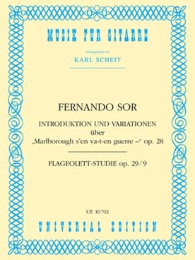 Illustration de Introduction et variation sur Malbrough s'en va-t'en guerre op. 28 et Flageolett studie op. 29/9