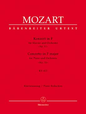 Illustration de Concerto N° 11 K 413 en fa M pour piano, 2 hautbois, 2 cors et cordes, réd. 2 pianos