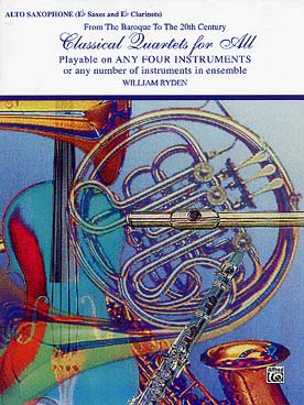 Illustration de CLASSICAL QUARTETS FOR ALL, du baroque au 20e siècle (tr. W. Ryden) : Schubert, Schubert, Byrd, Joplin, Moussorgsky...