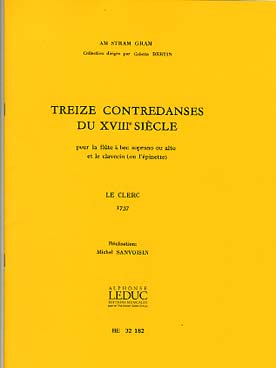 Illustration de 13 Contredanses du 18e siècle pour flûte à bec soprano ou alto et clavecin ou épinette