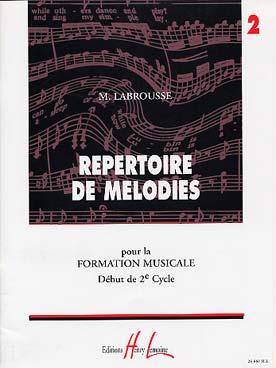 Illustration de Répertoire de mélodies pour la formation musicale - Vol. 2 : début de 2e cycle