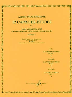 Illustration franchomme caprices etudes op. 7 vol. 1