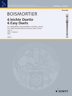 Illustration de 6 Leichte duette op. 17 pour flûte à bec alto ou soprano, traversière ou hautbois - Vol. 2