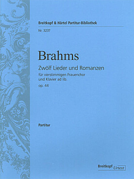 Illustration de 12 Lieder et romances op. 44 pour chœur de femmes et piano