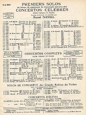 Illustration de Concerto BWV 1041 en la m - éd. Combre (rév. Daniel) : 1er solo