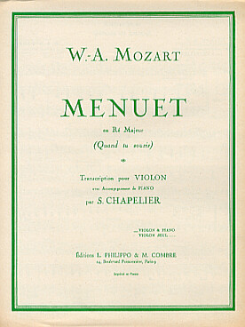 Illustration de Menuet en ré M "Quand tu souris" (tr. Chapelier)