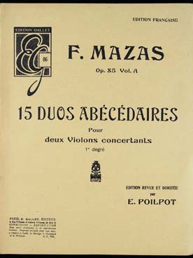 Illustration mazas 15 duos abecedaires op. 85 vol. 1