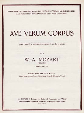 Illustration de Ave verum pour 4 voix mixtes et piano