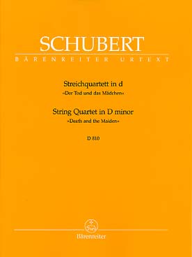 Illustration de Quatuor à cordes op. posth. D 810 en ré m "La Jeune fille et la Mort" - éd. Bärenreiter