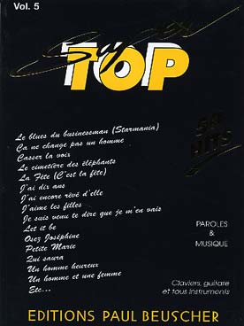 Illustration de Collection TOP : édition simplifiée avec ligne mélodique +accords clavier/guitare - SUPER TOP N° 5 : 50 Hits