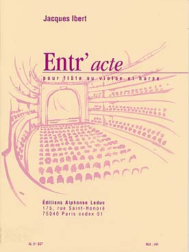 Illustration ibert entr'acte flute/violon et harpe