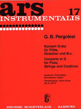 Illustration de Concerto en sol M pour flûte, 2 violons et basse continue, réd. piano (tr. Brinckmann/Mohr)