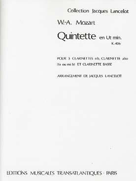 Illustration mozart quintette k 406 en do min