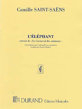 Illustration de L'Éléphant (du Carnaval des animaux), réd. violoncelle ou contrebasse et piano