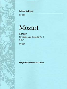 Illustration de Concerto N° 1 K 207 en si b M - éd. Breitkopf