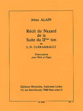 Illustration de Récit de nazard pour flûte et orgue (tr. J. Alain)