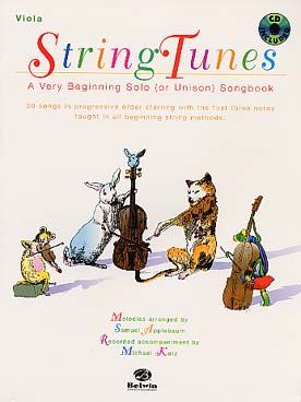 Illustration de STRING TUNES : 36 airs très faciles avec CD play-along, a very beginning solo songbook