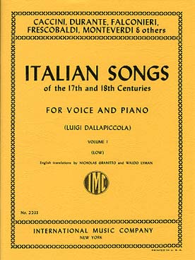 Illustration italian songs 17e/18e vol. 1 voix grave