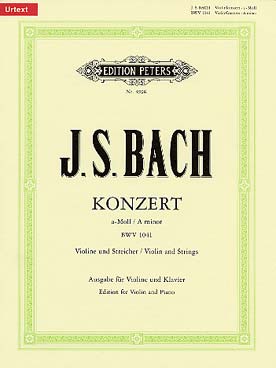 Illustration de Concerto BWV 1041 en la m - rév. Oïstrakh/Weismann sans CD