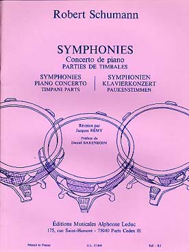 Illustration de 4 Symphonies, concerto de piano - parties de timbales (Rémy)