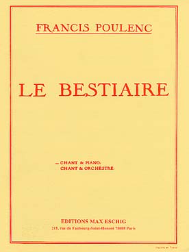 Illustration de Le Bestiaire ou Cortège d'Orphée, 12 poèmes de G. Apollinaire (voix moyenne)