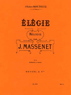 Illustration de Elégie pour soprano et piano