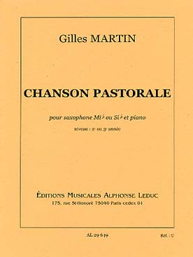 Illustration de Chanson pastorale pour saxophone alto ou ténor