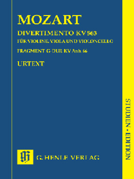 Illustration de Divertimento K 563 pour violon, alto et violoncelle et fragment du trio K Anh 66 (562e)
