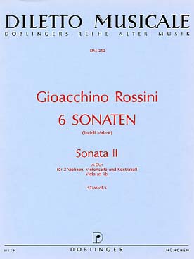 Illustration de Sonate N° 2 en La M pour 2 violons,  violoncelle et contrebasse - Parties séparées
