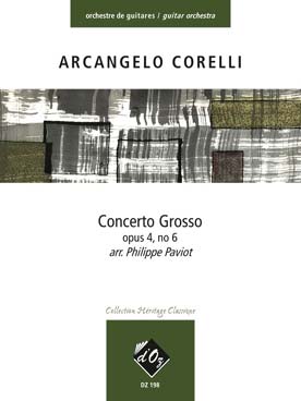 Illustration de Concerto grosso op. 6 N° 4, tr. Paviot pour orchestre de guitares (guitares 1 à 4, guitare contrebasse)